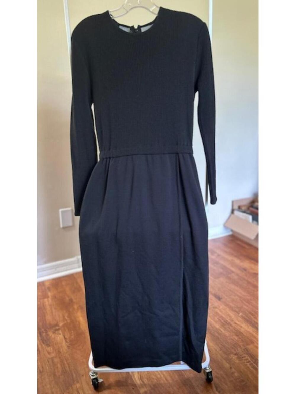 Liz Claiborne Black Long Sleeve Maxi Dress Size Small